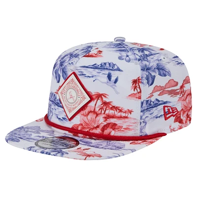 Men's New Era White St. Louis Cardinals Printed Island Golfer Snapback Hat
