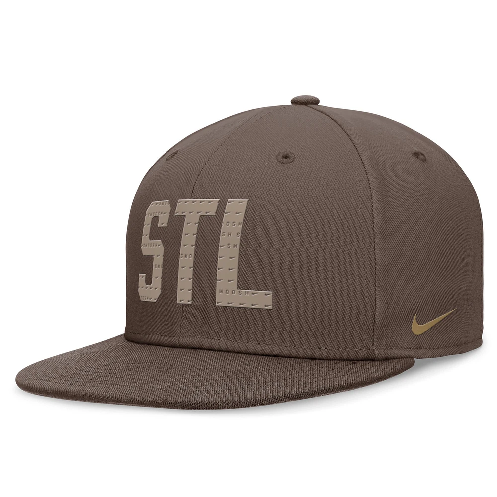 Men's Nike Brown St. Louis Cardinals Statement Ironstone Performance True Fitted Hat