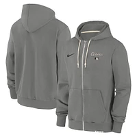 Men's Nike Charcoal St. Louis Cardinals Authentic Collection Travel Performance Full-Zip Hoodie
