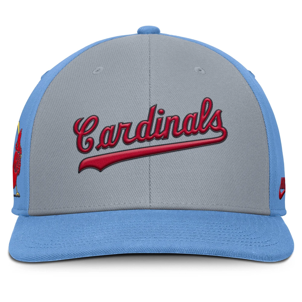 Casquette Snapback Nike Pro Performance pour homme St. Louis Cardinals gris/bleu clair