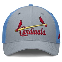 Men's Nike Gray/Light Blue St. Louis Cardinals Rise Swoosh Performance Flex Hat