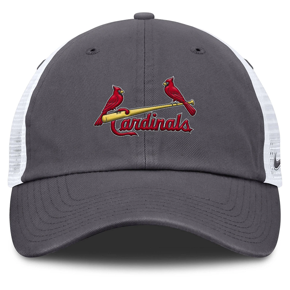 Men's Nike Gray St. Louis Cardinals Wordmark Club Adjustable Trucker Hat