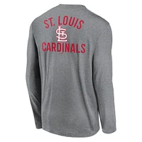 Men's Nike Heather Charcoal St. Louis Cardinals 2-Hit Legend Performance Long Sleeve T-Shirt
