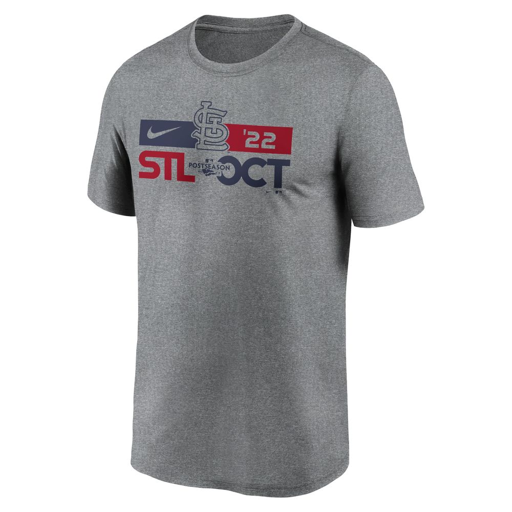 Men's Nike Heather Charcoal St. Louis Cardinals 2022 Postseason T-Shirt