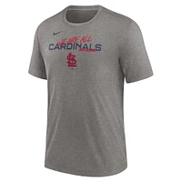 T-shirt We Are All Tri-Blend Nike Heather Charcoal St. Louis Cardinals pour homme