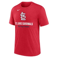 T-shirt Nike rouge chiné pour homme avec logo tri-blend des Cardinals de Saint-Louis
