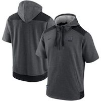 Men's Nike Heathered Charcoal St. Louis Cardinals Authentic Collection Flux Performance - Quarter-Zip Short Sleeve Hoodie