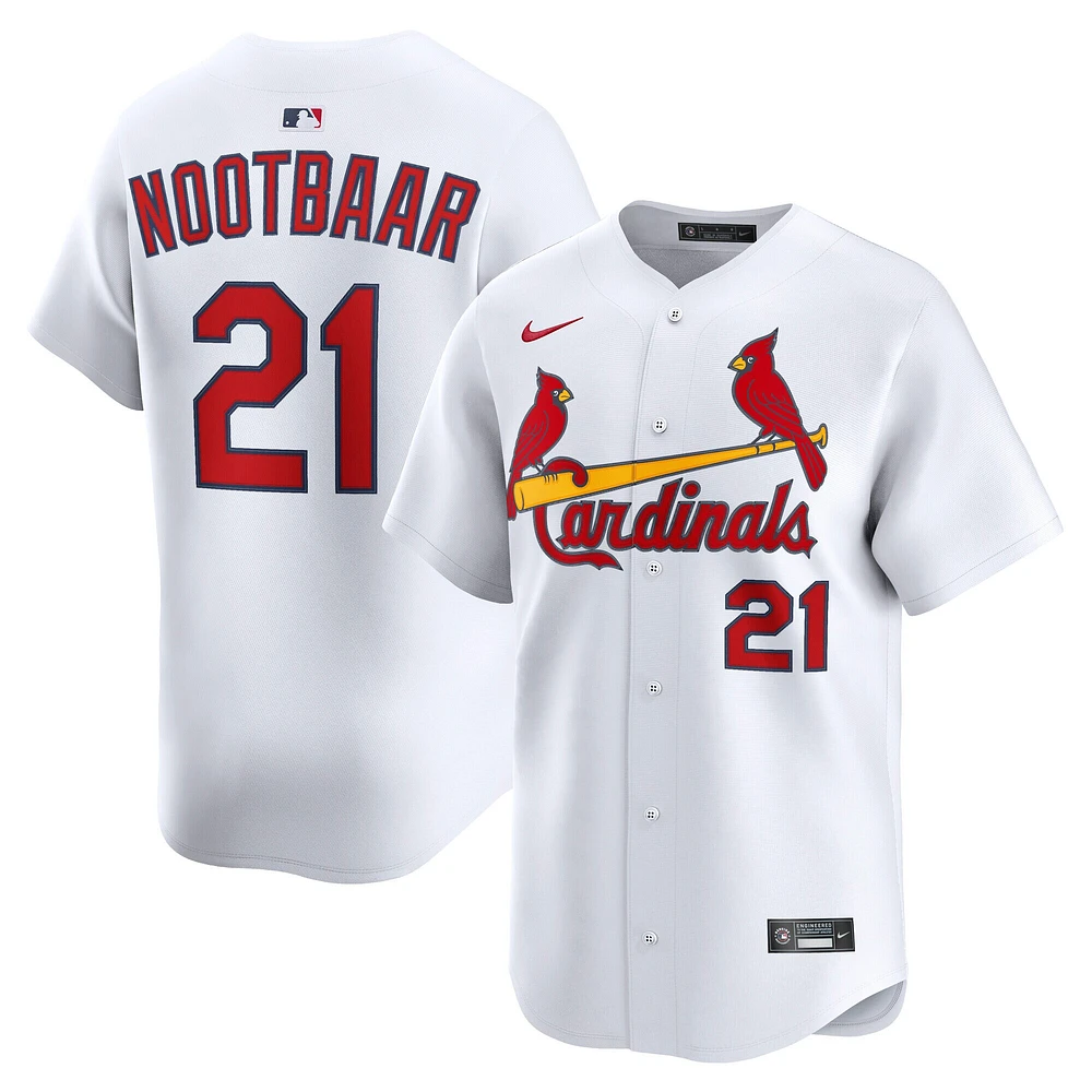 Maillot Nike Lars Nootbaar blanc pour homme, édition limitée, domicile des Cardinals de Saint-Louis