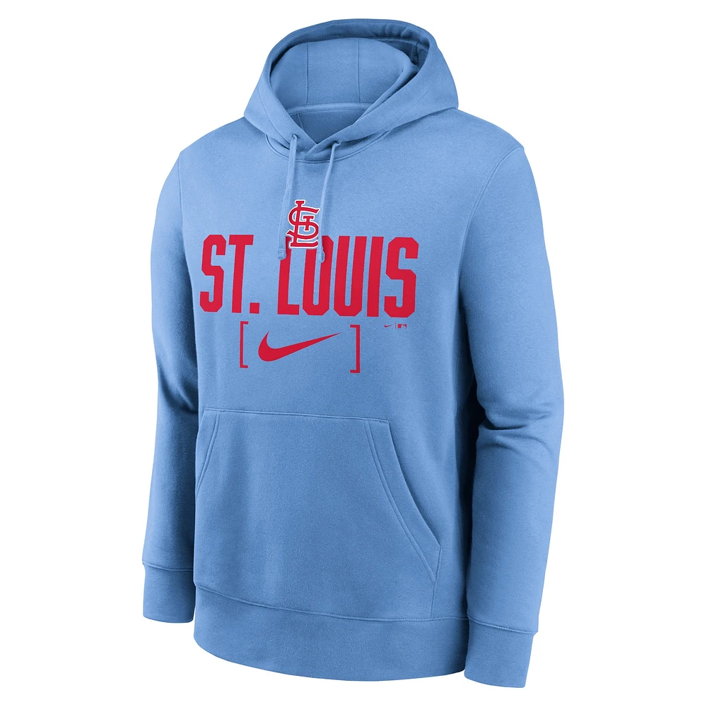 Men's Nike Light Blue St. Louis Cardinals Club Slack Pullover Hoodie