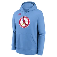 Sweat à capuche Nike bleu clair pour homme St. Louis Cardinals Cooperstown Collection Logo Club