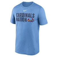 T-shirt Nike bleu clair pour homme St. Louis Cardinals Local Legend Performance