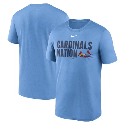 T-shirt Nike bleu clair pour homme St. Louis Cardinals Local Legend Performance