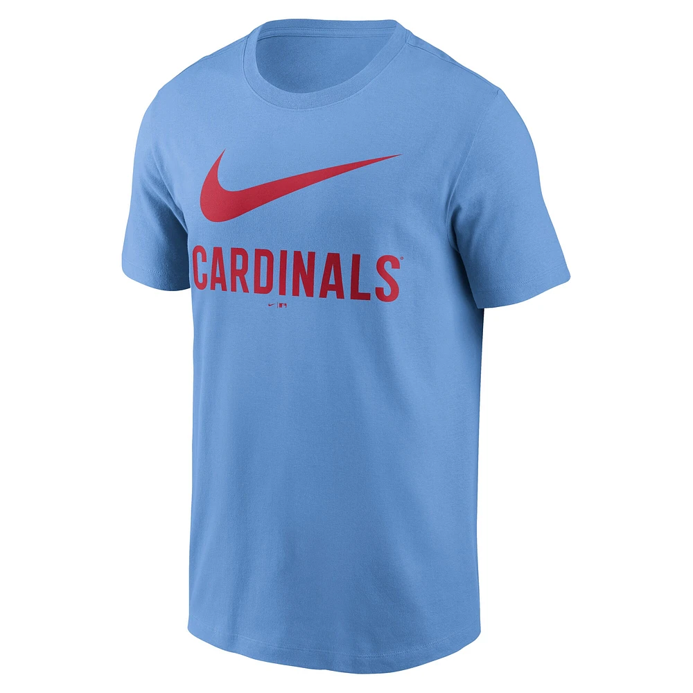 T-shirt Nike bleu clair avec logo Swoosh des Cardinals de St. Louis pour homme