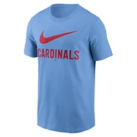 T-shirt Nike bleu clair avec logo Swoosh des Cardinals de St. Louis pour homme