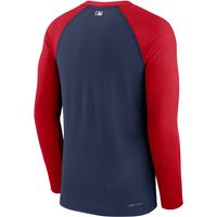 Men's Nike Navy/Red St. Louis Cardinals Authentic Collection Game Performance Raglan - Long Sleeve T-Shirt