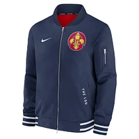 Men's Nike  Navy St. Louis Cardinals Authentic Collection City Connect Full-Zip Bomber Jacket