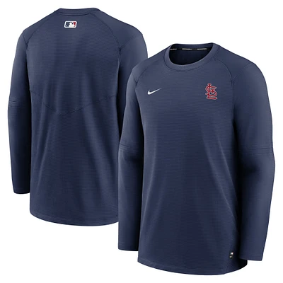 T-shirt à manches longues Nike St. Louis Cardinals Authentic Collection Logo Performance pour homme - Bleu marine