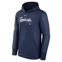 Men's Nike Navy St. Louis Cardinals Authentic Collection Practice Performance Pullover Hoodie