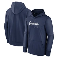 Men's Nike Navy St. Louis Cardinals Authentic Collection Practice Performance Pullover Hoodie