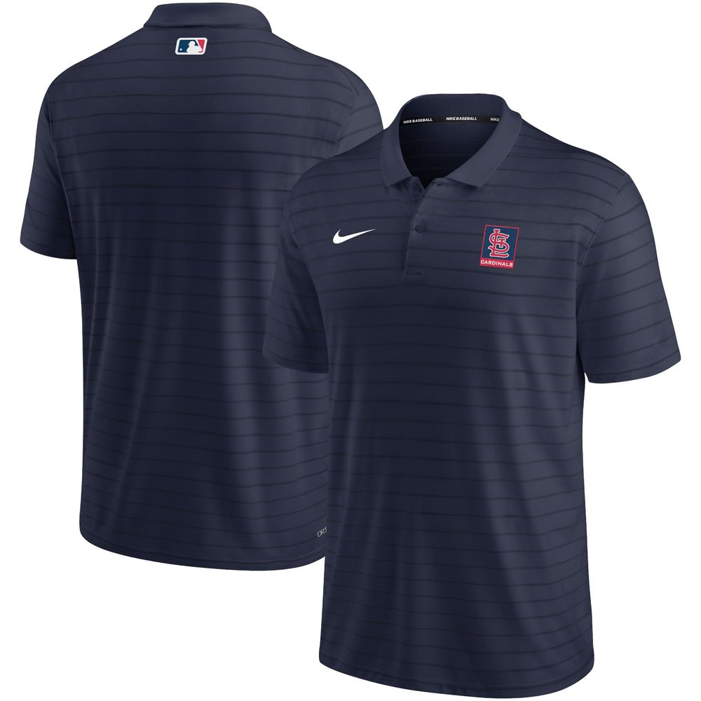 Men's Nike Navy St. Louis Cardinals Authentic Collection Striped Performance Pique Polo