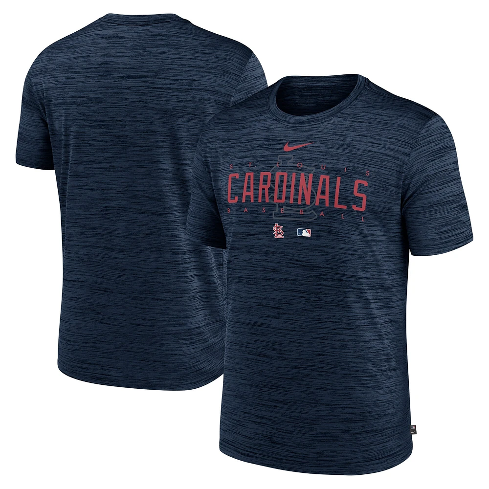 T-shirt Nike St. Louis Cardinals Authentic Collection Velocity Performance Practice pour homme - Bleu marine