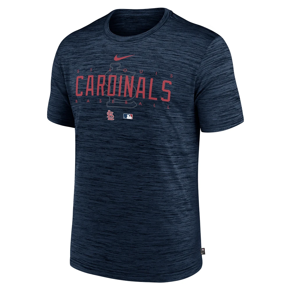 T-shirt Nike St. Louis Cardinals Authentic Collection Velocity Performance Practice pour homme - Bleu marine