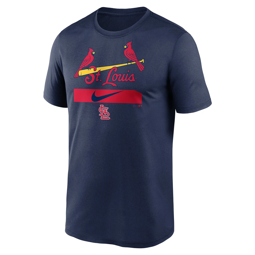 T-shirt d'entraînement Nike City Legend pour homme, bleu marine, des Cardinals de St. Louis