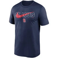 T-shirt Nike St. Louis Cardinals City Swoosh Legend Performance pour homme - Bleu marine