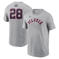 T-shirt Nike Nolan Arenado gris St. Louis Cardinals 2024 Rickwood Classic Fuse avec nom et numéro pour homme