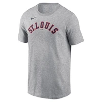 T-shirt Nike Nolan Arenado gris St. Louis Cardinals 2024 Rickwood Classic Fuse avec nom et numéro pour homme