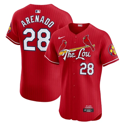 Maillot de joueur Nike Nolan Arenado St. Louis Cardinals 2024 City Connect Elite rouge pour homme