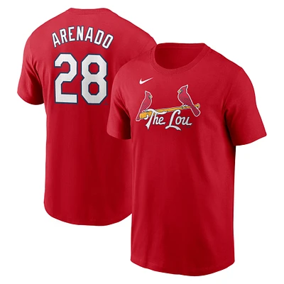 T-shirt Nike Nolan Arenado rouge St. Louis Cardinals 2024 City Connect Fuse avec nom et numéro pour homme