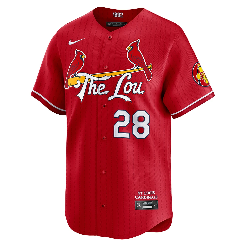 Maillot de joueur Nike Nolan Arenado St. Louis Cardinals 2024 City Connect Limited pour homme, rouge