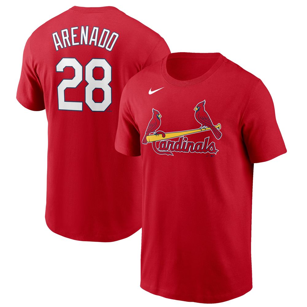 Men's Nike Nolan Arenado Red St. Louis Cardinals Name & Number T-Shirt