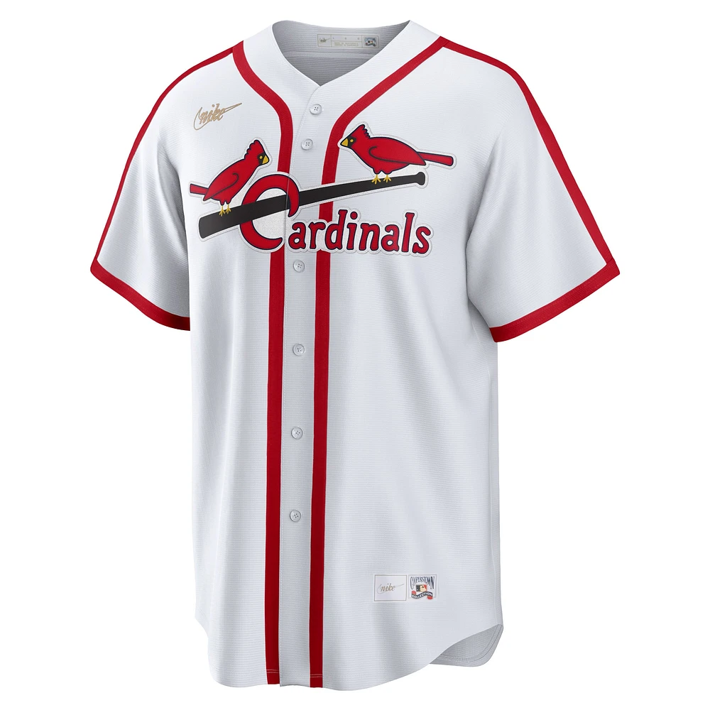 Homme Nike Ozzie Smith Blanc St. Louis Cardinals Domicile Cooperstown Collection Maillot Joueur