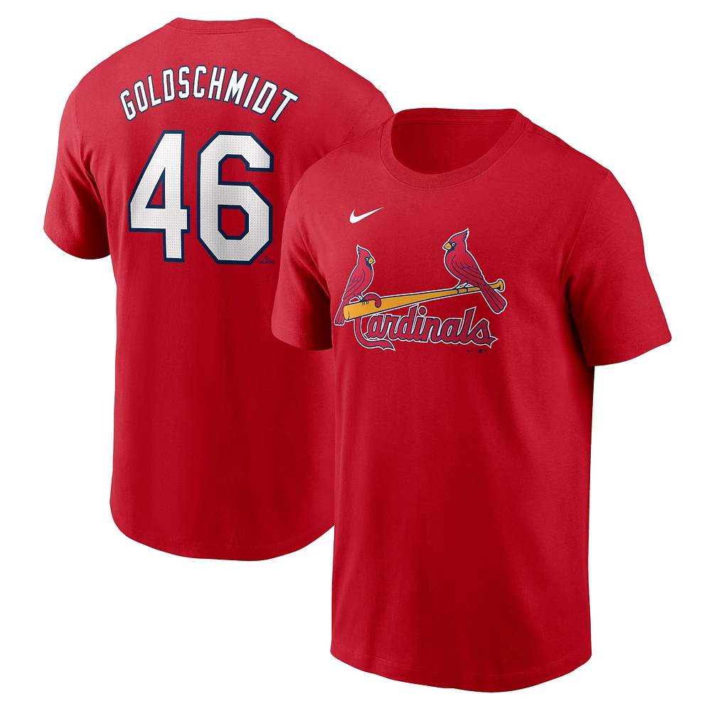 T-shirt avec nom et numéro Nike Paul Goldschmidt pour hommes, rouge, St. Louis Cardinals Fuse