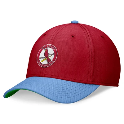 Casquette de performance Nike rouge/bleu clair St. Louis Cardinals Cooperstown Collection Rewind Swooshflex pour hommes