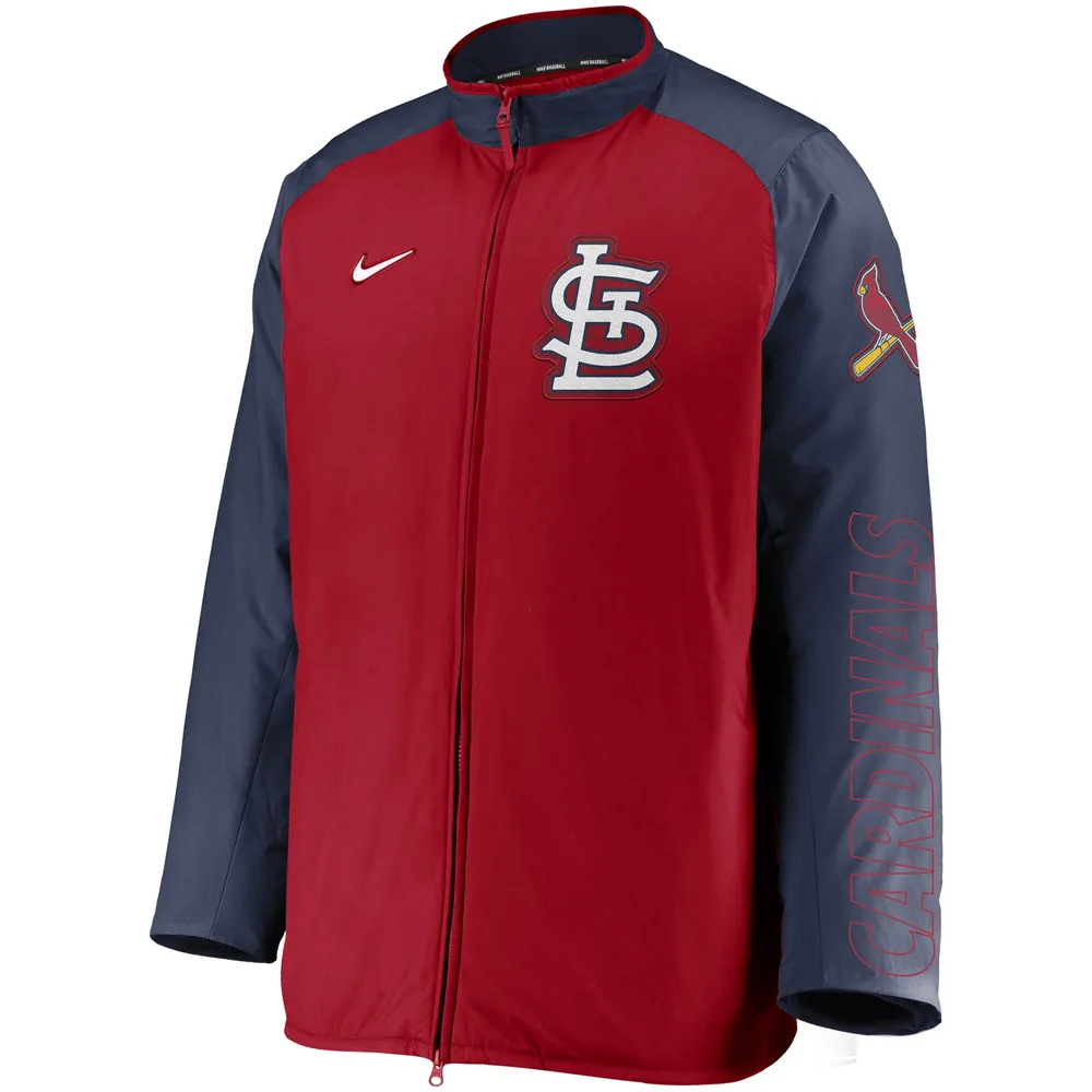 Veste entièrement zippée Nike rouge/marine St. Louis Cardinals Authentic Collection Dugout pour homme