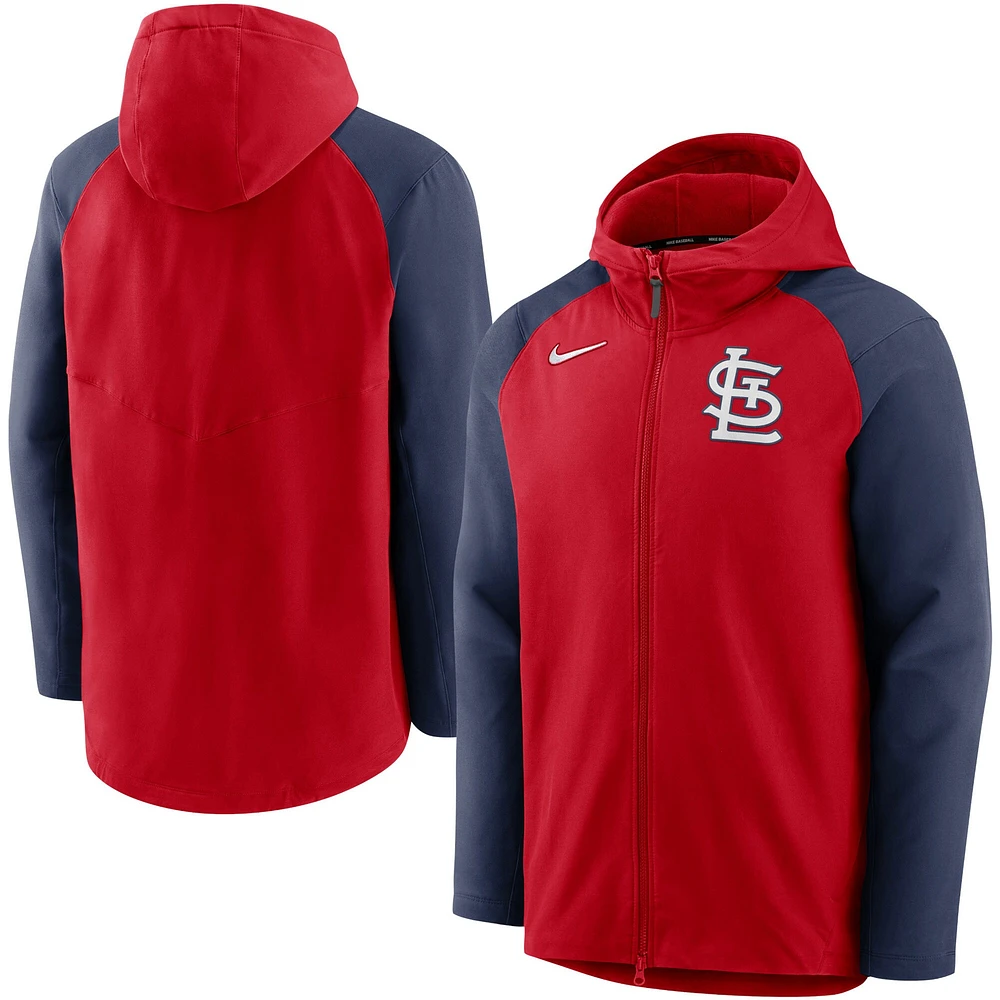 Veste à capuchon et glissière pleine longueur pour homme Nike St. Louis Cardinals Authentic Collection Player - rouge/bleu marine