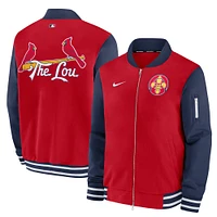 Veste entièrement zippée Nike rouge St. Louis Cardinals 2024 City Connect Authentic Collection Game Time pour homme