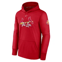 Sweat à capuche Nike rouge St. Louis Cardinals 2024 City Connect Authentic Collection Practice Performance pour homme