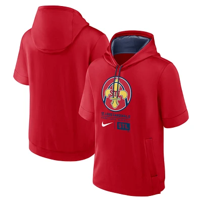 Sweat à capuche manches courtes Nike rouge St. Louis Cardinals 2024 City Connect pour homme