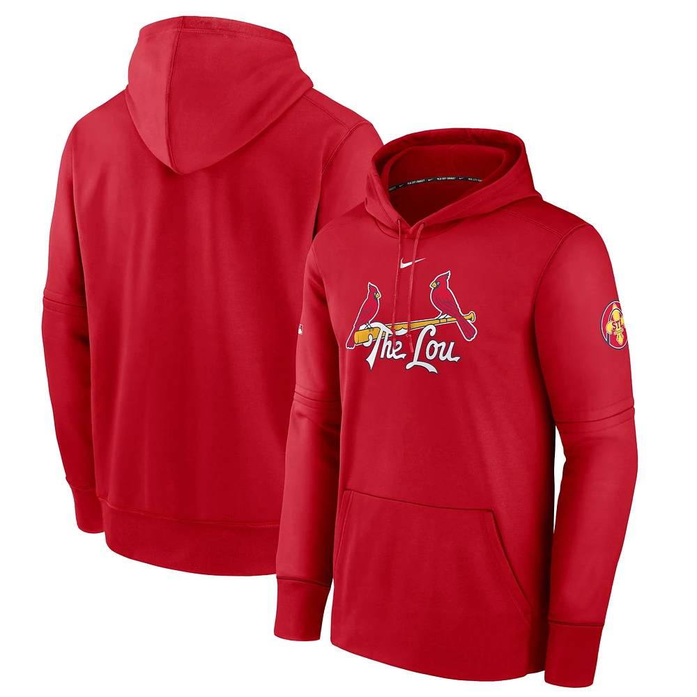 Sweat à capuche Nike Red St. Louis Cardinals Authentic Collection City Connect Performance pour homme