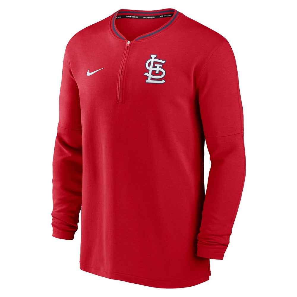Haut Nike rouge à demi-zip Performance Authentic Collection des Cardinals de Saint-Louis pour homme