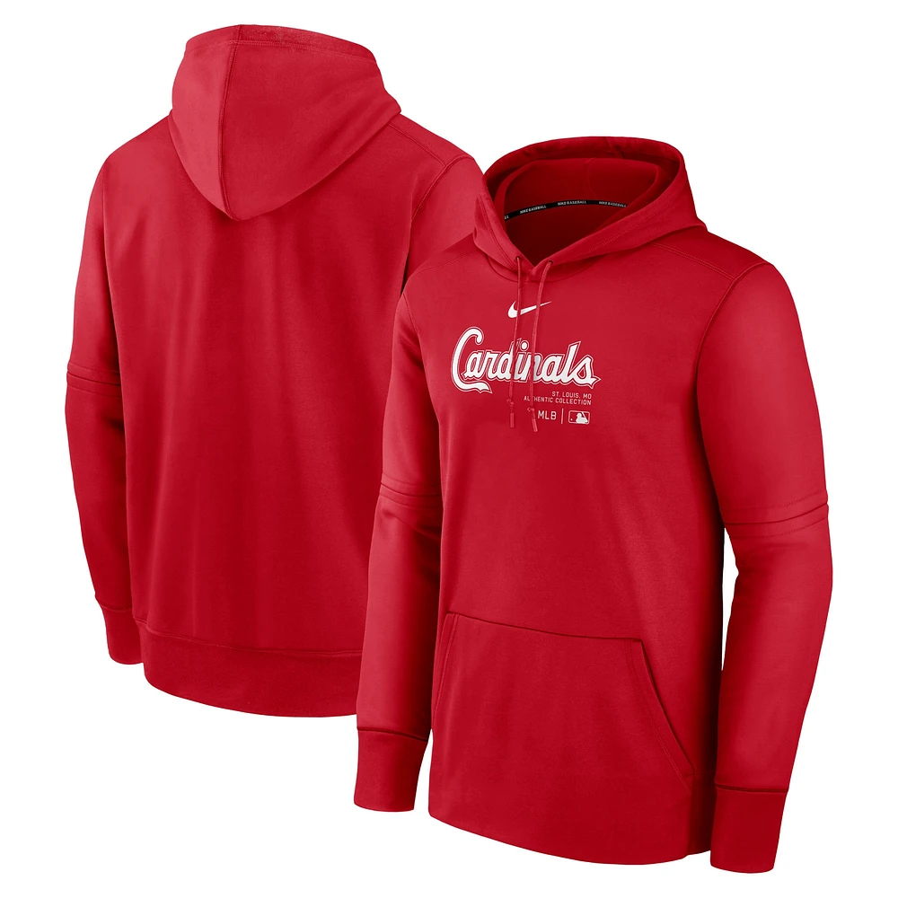 Sweat à capuche Nike Red St. Louis Cardinals Authentic Collection Practice Performance pour homme