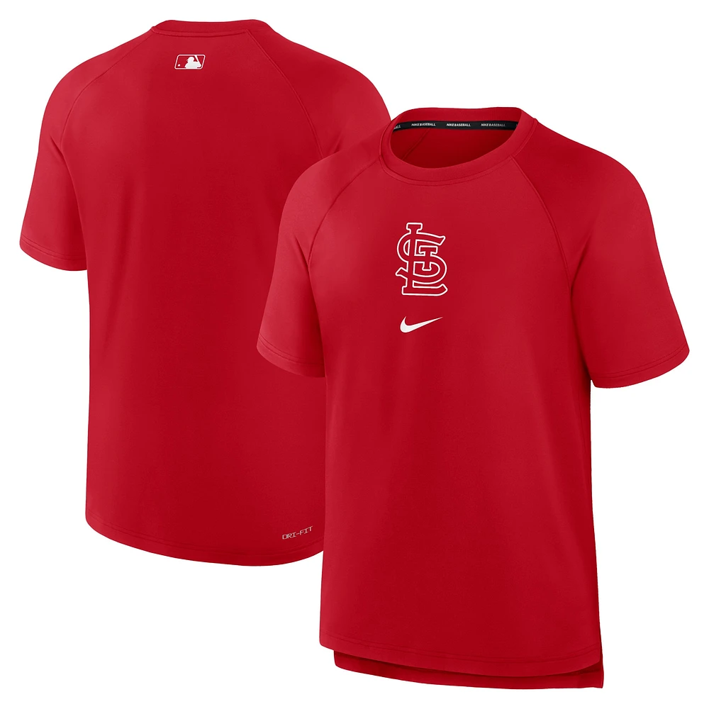 Men's Nike Red St. Louis Cardinals Authentic Collection Pregame Raglan Performance T-Shirt