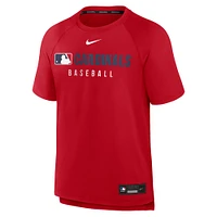 T-shirt Nike rouge Authentic Collection Raglan Performance pour homme des Cardinals de Saint-Louis