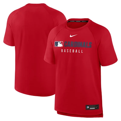 T-shirt Nike rouge Authentic Collection Raglan Performance pour homme des Cardinals de Saint-Louis