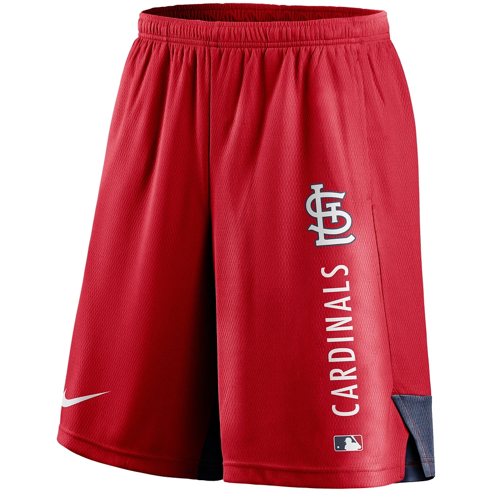 Short d'entraînement Nike St. Louis Cardinals Authentic Collection rouge pour homme