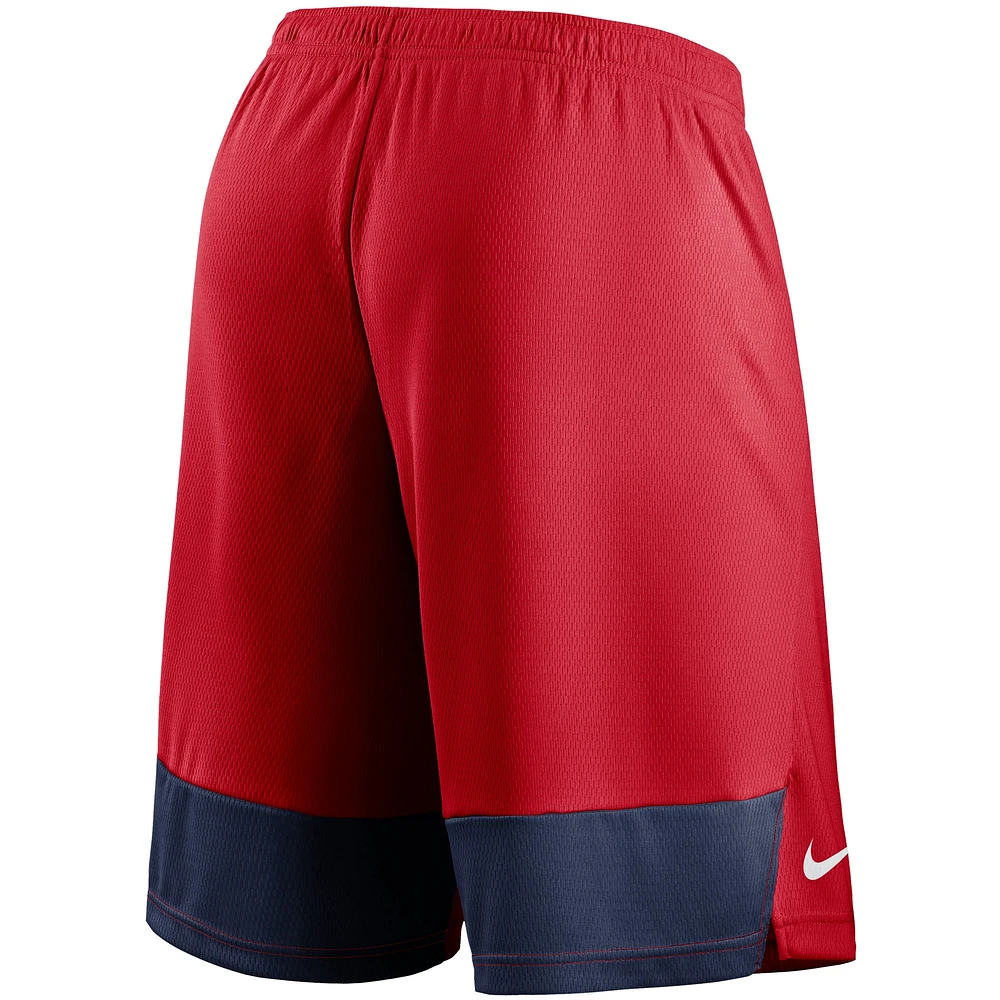 Short d'entraînement Nike St. Louis Cardinals Authentic Collection rouge pour homme